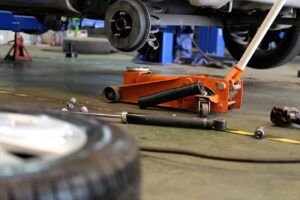 Replacing Tyre in Workshop